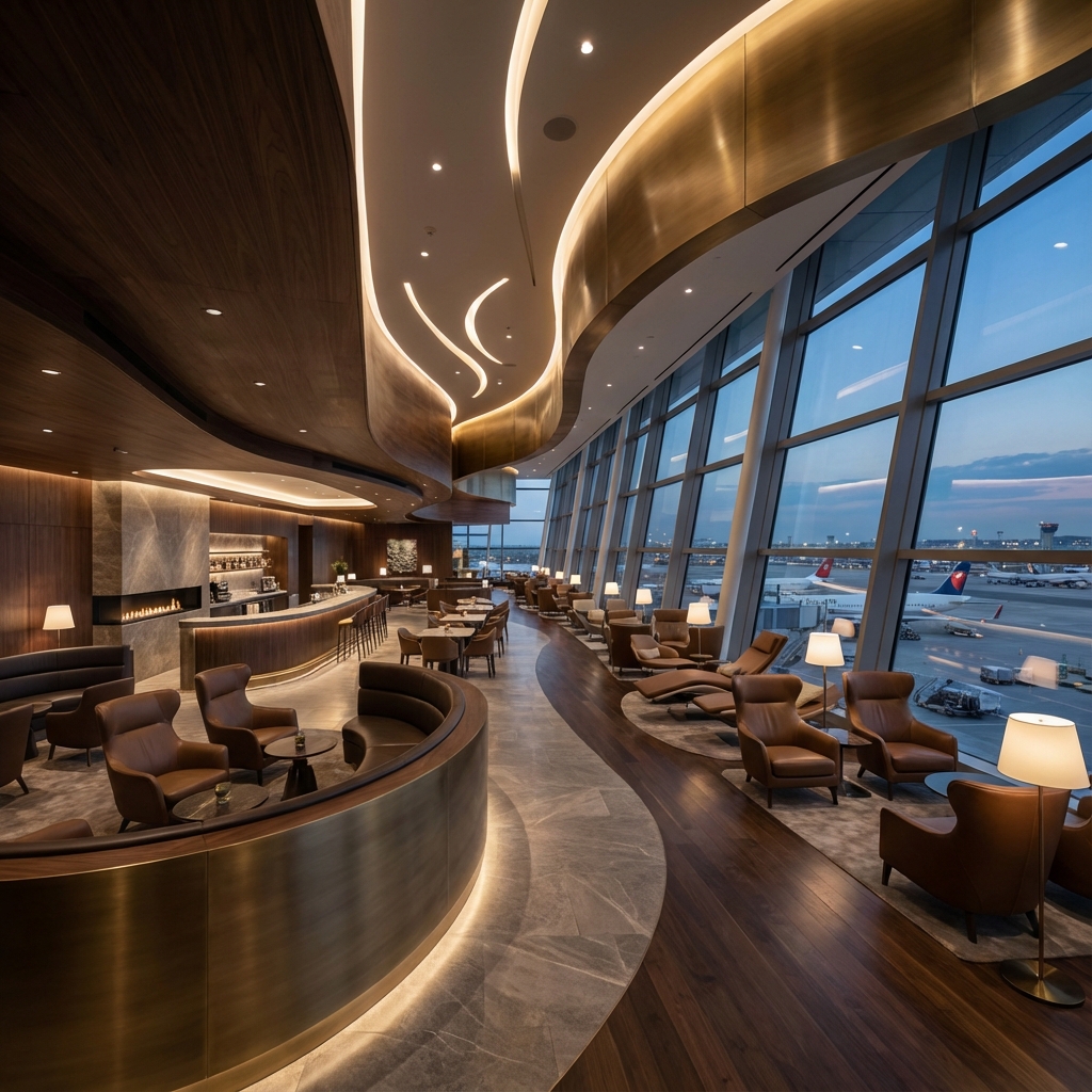 Modern airport lounge and business class